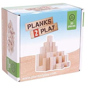 New Classic Toys P2EPH30 Houten Planken, 30 Stuks-Kleine Pilars-Natuurlijk