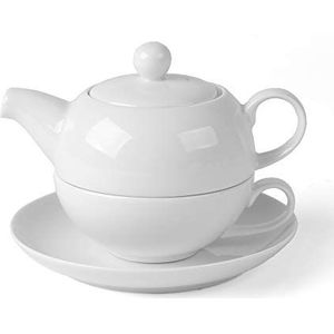 Holst Porzellan TFO 001 thee serveerset""Tea for One"" 3-delig, wit, 18,5 x 17 x 14,5 cm