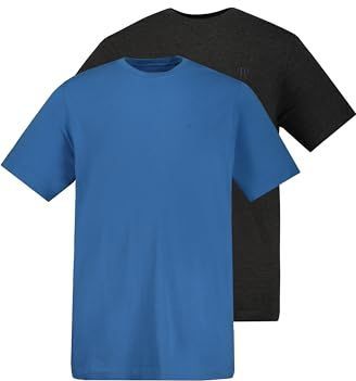 JP1880 - Shirt - Blauw/Zwart - Katoen - 2 Pack - Kwartmouw