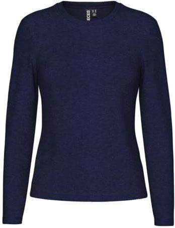 PIECES - PCMARIA - Shirt - Marine - Lange Mouw - Slanke Pasvorm