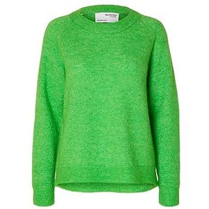 SELECTED FEMME Dames Slflulu Ls Knit O-Neck B Noos Pullover, Classic Green/Detail:Melange, XS