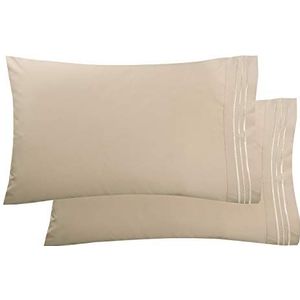 Elegant Comfort Luxe Ultrazachte 2-delige kussensloopset - 1500 premium hotelkwaliteit microvezel dubbel geborsteld - kreukvrij, kingsize, crème