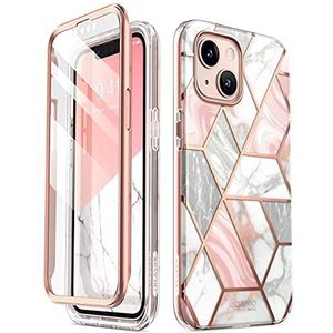 i-Blason Glitterhoes voor iPhone 13 Mini (5,4 inch) telefoonhoes 360 graden case bumper beschermhoes cover [Cosmo] met displaybescherming 2021 (marmer)