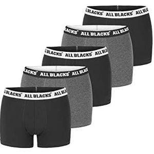 ALL BLACKS Calecon boxershorts voor heren, ultrazacht, ademend, 5 stuks, Zwart, grijs, S
