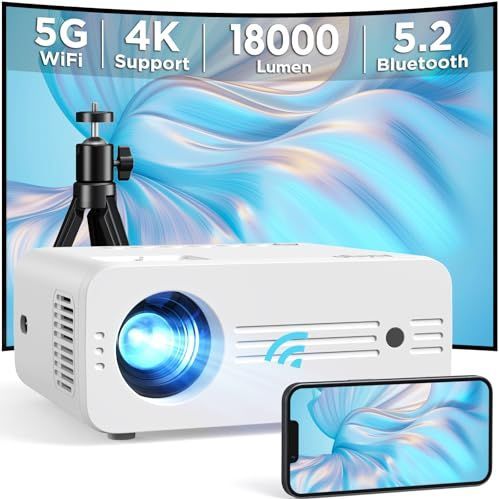 AKIYO - Full HD 1080P - Beamer - Zwart - 8500 Lumen, 300'' Display, 75% Zoom, Bluetooth 5.2