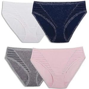 Fruit of the Loom Ademend ondergoed voor dames, vochtafvoerend houdt je koel en comfortabel, verkrijgbaar in grote maten, Coolblend - Hi Cut - 4 Pack - Kleuren kunnen variëren, 7