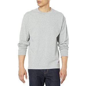 Hanes Beefy-T-shirt met lange mouwen voor heren, 2 stuks, met lange mouwen, 2 stuks, 2 stuks, Licht staal, L