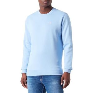 Tommy Jeans TJM Regular Fleece C Neck Sweatshirt voor heren, Matig blauw, L