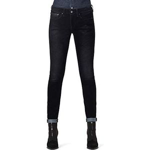G-Star Raw Jeans dames 3301 Mid Waist Skinny,Black Iced Flock C478-b699,24W / 32L