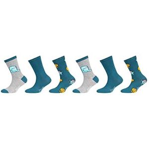 s.Oliver S20713000 - Junior originals jongens motief sokken 6p, maat 27/30, kleur blauw koraal, koraalblauw, 27