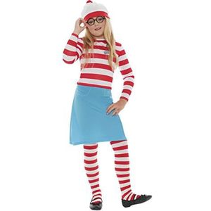 Smiffys Waar is Walter? Kinderkostuum Wenda, rood & wit, met hoed, bovendeel, rok, bril & panty, 12+ jaar
