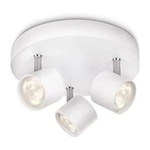 Philips Star opbouwspot 3-lichts - Wit - Dimbaar - Draaibare spots - Geïntegreerde LED-lampen - Metaal