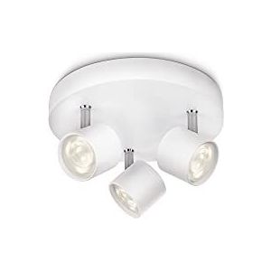 Philips Star opbouwspot 3-lichts - Wit - Dimbaar - Draaibare spots - Geïntegreerde LED-lampen - Metaal