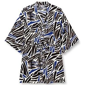 Samoon Dames 260038-21066 blouse, zwart met patroon, 42, Zwarte motief, 42