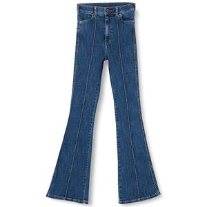 Dr. Denim Moxy Flare Jeans voor dames, Pyke Plain Donkere Pintuck, (XL) W / 34L