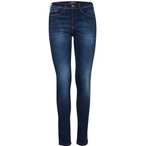 ICHI IHERIN IZARO Light Blue Bleached Damesjeans, denim broek met stretch, nauwe snit, blauw (medium blue 19037), 27W / 32L