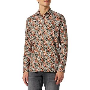 bugatti Vrijetijdshemd voor heren, 1:1 mouw, Olijf-190, M