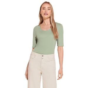 STREET ONE Basic shirt met korte mouwen, Soft Moss Green, 46