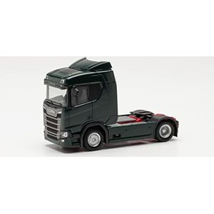 herpa 307642-003 Scania CR 20 ND trekker, origineel in schaal 1:87, model vrachtwagen voor diorama, modelbouw verzamelstuk, decoratieve miniatuurmodellen van kunststof, groen
