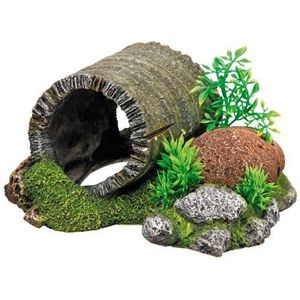 Nobby Houten Tunnel met Planten Aquarium Ornamenten, 18,5 x 15,5 x 9 cm