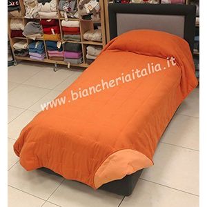 Caleffi 55128 Microfiber Mia Calduccia overgangsdeken voor Frans bed, oranje