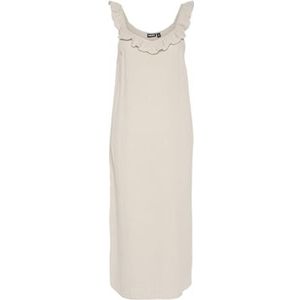 PIECES Pcsastina Sl Midi Dress Bc, Zilvergrijs, XS