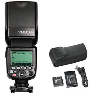GODOX V860II-N KIT flitser Speedlite voor Nikon DSLR-camera (draadloos X-systeemflitslicht, LCD-display) zwart FBA_V860II-N KIT, zwart