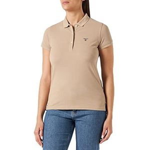 GANT Dames MD. Summer Pique Poloshirt Horn BEIGE, Standaard, Hoorn Beige, XS