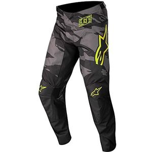 Alpinestar Unisex Youth Racer Pants, zwart-grijs camo-geel fluo, 26
