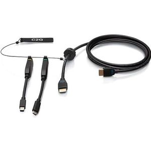 C2G 10ft (3m) 4K HDMI Premium kabel en dongle Adapter Ring met kleurgecodeerde Mini DisplayPort™ en USB-C