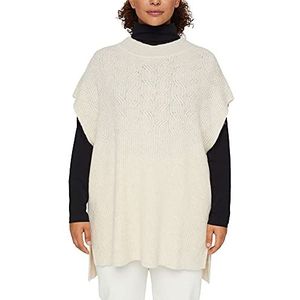 ESPRIT Curvy structuur pullunder met wol, zand, 44