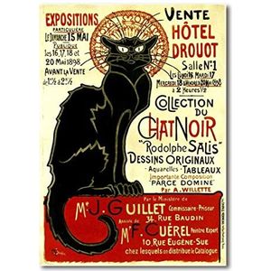 Decoratief schilderij: zwarte kat – Théophile Alexandre stenen 62 x 82 cm. Direct printen