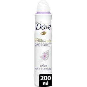 DOVE - deodorant voor vrouwen Zinc Protect - spray - 0% alcohol - kersenbloesem geur - 72 uur geurbescherming - 200 ml