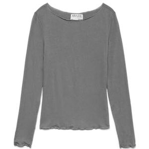 VERO MODA Awglesha Ls Boatneck Top Noos, Medium grijs (grey melange), M