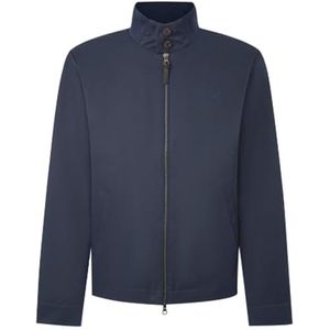 Hackett London Heren geweven trim Jsy Ls jas, blauw (marine), S, Blauw (zwart), S