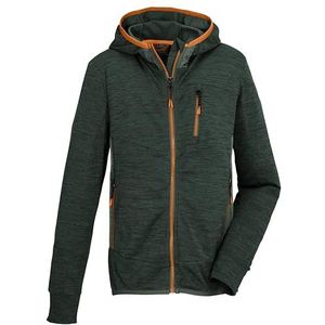 killtec jongens Powerstretch jack met capuchon KOS 159 BYS FLX JCKT, dunkeloliv, 140, 42972-000
