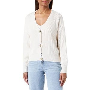 Trendyol Rechte lange mouwen voor dames, regular gebreid vest, cardigan sweater, ecru, L