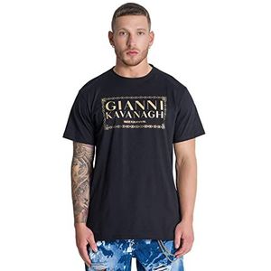 Gianni Kavanagh Zwarte ketting, T-shirt, XS Heren