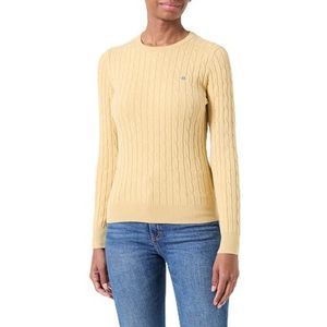 GANT Stretch katoenen kabel C-hals, Burnt Wheat, S