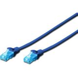 DIGITUS LAN kabel Cat 5e - 5m - CCA netwerkkabel met RJ45 - U/UTP niet afgeschermd - compatibel met Cat-6 & Cat-5 - blauw