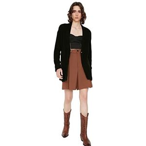 Trendyol Vrouwen double-breasted Plain Regular Plus Size Cardigan Sweater, Zwart, 4XL, Zwart, 4XL Grote Maten