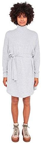 Noisy may Gebreide damesjurk met lange mouwen, lichtgrijs gem., M