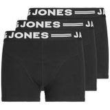 JACK&JONES JUNIOR Jongens Sense Trunks 3-Pack NOOS JNR, Zwart/Detail:Zwart wasitband w.White Logo, 128