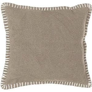 CIAL LAMA Vierkant kussen met quiltpatroon, grijs, taupe, design boho, bed, bank, 45 cm