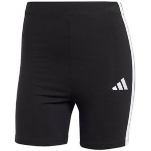 adidas Dames ESSENTIALS 3-STRIPES HIGH WAISTED BIKER SHORTS, Black/White, S