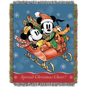 Disney 's Mickey Mouse, Sleigh Ride"" geweven tapijt gooien deken, 48 ""x 60"", Multi Color