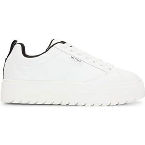 HUGO Dames Lyssa_Tenn_flt Sneaker, Wit, 1 UK, Wit, 1 UK