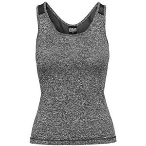 Urban Classics Actief Melange Training Top Sport Shirt voor dames, meerkleurig (Charcoal/White/Black 1177), M Klein