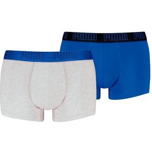 PUMA Men's Everyday Trunk, blauw/grijs melange, M (2-pack), blauw/grijs melange, M