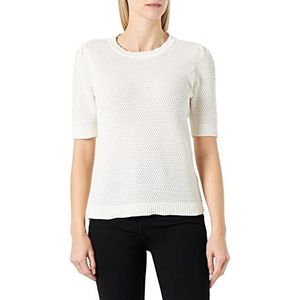 VIDALO O-hals S/S Knit Top/SU - NOOS, wit alyssum, L